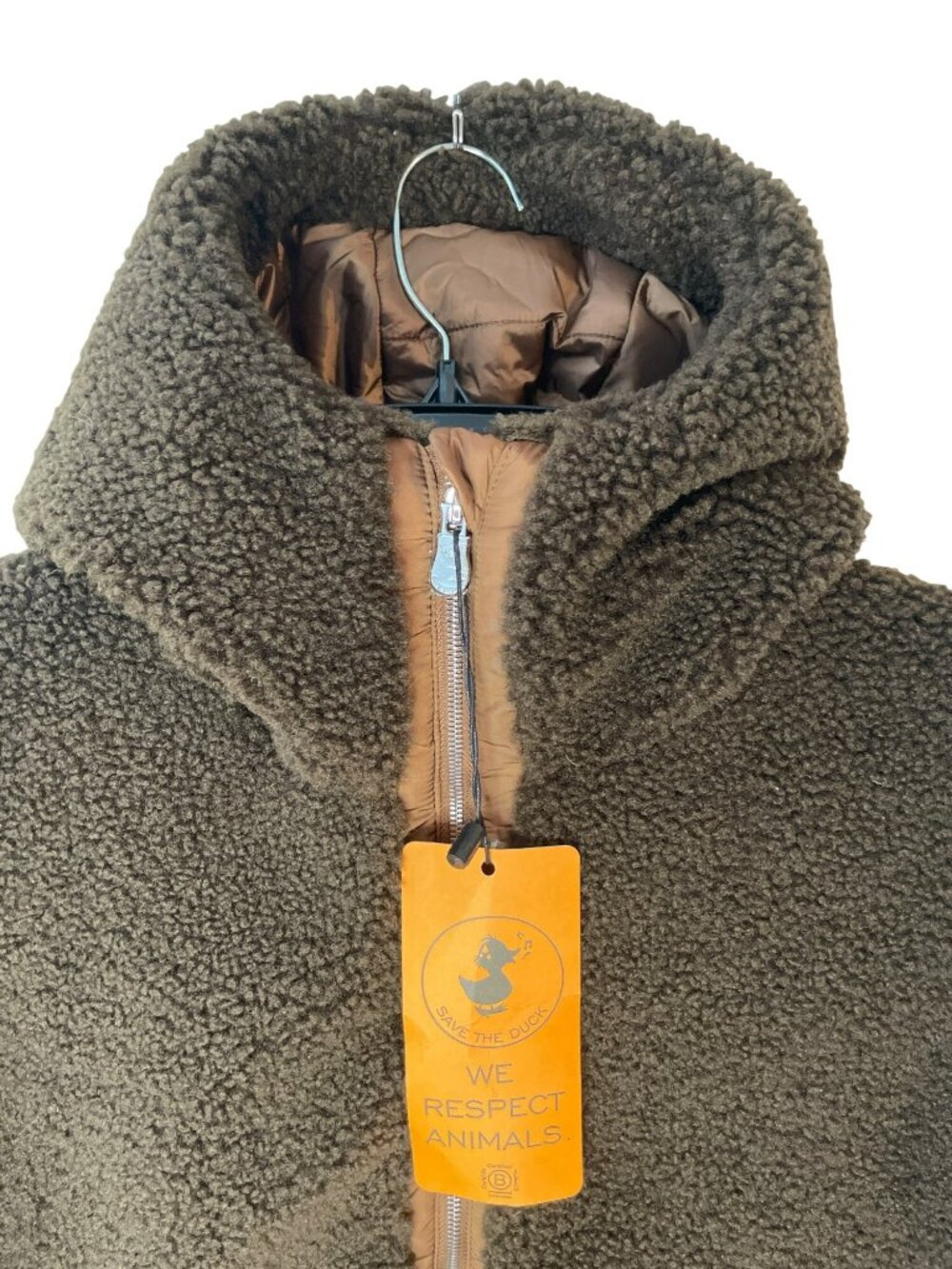 Save The Duck Womens Faux Fur Hooded Jacket In Brown Women's Size S MSRP$428 NWT - Picture 2 of 10